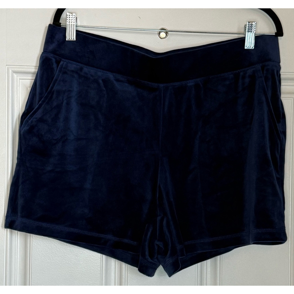 Women's Juicy Couture Velour Set XL Blue Hoodie & Shorts - Picture 6 of 16